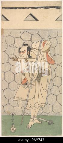 Il primo Nakamura Nakazo come guerriero dissimulata come un Rokubu. Artista: Katsukawa Shunsho (giapponese, 1726-1792). Cultura: il Giappone. Dimensioni: 12 1/2 x 5 13/16 in. (31,8 x 14,8 cm). Data: 1770 o 1771. Museo: Metropolitan Museum of Art di New York, Stati Uniti d'America. Foto Stock