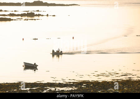 Sunset over Perelle Bay, Guernsey, Isole del Canale Isole britanniche Foto Stock