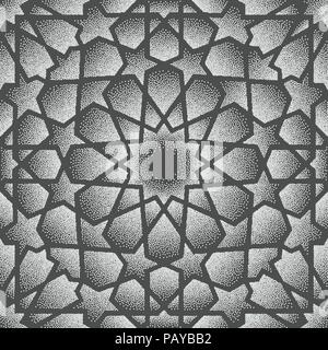 Configurazione di punti.islamica vettore ornamento , motiff persiano . 3d il ramadan round islamico gli elementi di configurazione di . Geometriche ornamentali circolare arabo vettore simbolo . Illustrazione Vettoriale