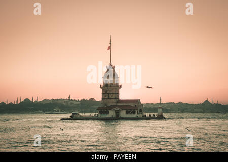 Maiden Tower o Kiz Kulesi Istanbul, Turchia Foto Stock