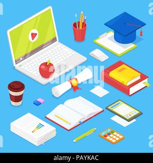 Set di studente accsessories Illustrazione Vettoriale