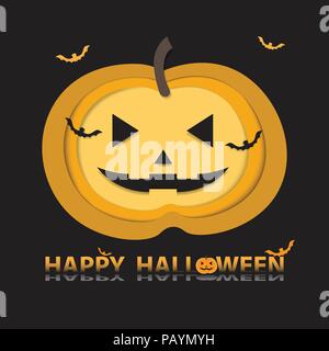 Carta di halloween art style per lo sfondo o la scheda illustrazione vettoriale,happy Halloween Illustrazione Vettoriale