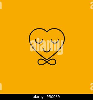 Cuore a bow tie, prua in forma di segno infinito amore smiley, amore eterno. Illustrazione Vettoriale Illustrazione Vettoriale