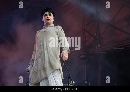 Cheshire, Regno Unito. Il 21 luglio 2018. Gary Numan esegue sul palco principale presso la Bluedot festival 2018 21/07/2018 Foto Stock