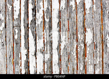 Dipinto weathered cancello di legno vernice è scheggiato sole risplende su di esso tutto il giorno Foto Stock