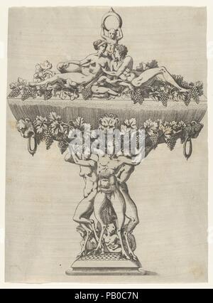 Vaso. Artista: Dopo Antonio Fantuzzi (italiano, attivo in Francia, 1537-45). Dimensioni: Foglio (rifilati): 10 1/4 × 7 9/16 in. (26 × 19,2 cm). Data: 1540-45. Museo: Metropolitan Museum of Art di New York, Stati Uniti d'America. Foto Stock