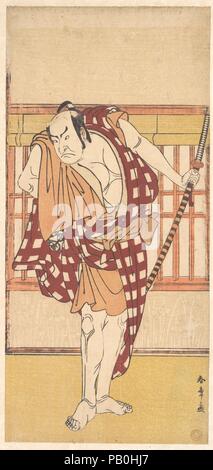 L'attore Nakamura Nakazo come Kyokaku. Artista: Katsukawa Shunsho (giapponese, 1726-1792). Cultura: il Giappone. Dimensioni: H. 12 1/4 in. (31,1 cm); W. 5 3/4 in. (14,6 cm). Data: ca. 1777. Museo: Metropolitan Museum of Art di New York, Stati Uniti d'America. Foto Stock