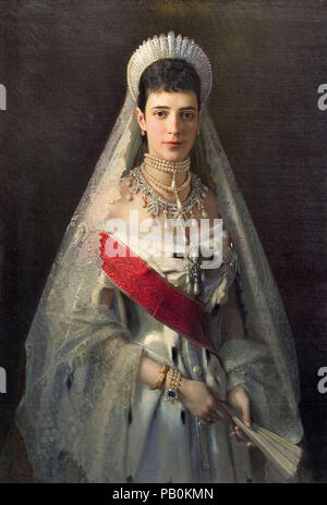 Kramskoy Ivan Nikolaevich - Ritratto di Maria Fyodorovna nata Principessa Dagmar di Danimarca moglie dello zar russo Alessandro III Foto Stock