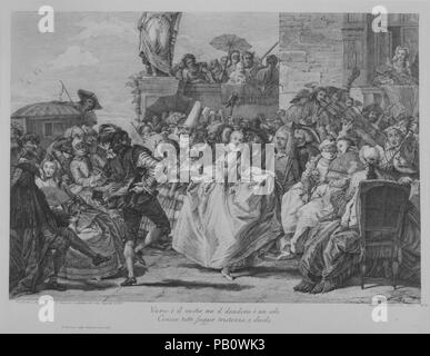 Il minuetto. Architetto: Dopo Giovanni Domenico Tiepolo (Italiano, 1727-1804 Venezia Venezia). Artista: Giacomo Leonardis (Italiano, 1723-1794). Dimensioni: foglio: 14 1/4 x 19 in. (36,2 x 48,2 cm). Serie/Portfolio: piastra 10 dalla selezione di foto da collezioni veneziane, serie di diciannove stampe. Data: 1765. Museo: Metropolitan Museum of Art di New York, Stati Uniti d'America. Foto Stock