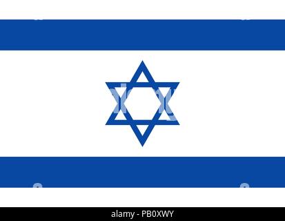 Bandiera di Israele. Simbolo del Giorno di indipendenza, souvenir partita di calcio, il pulsante Lingua, icona. Illustrazione Vettoriale