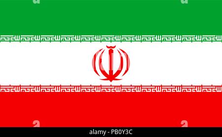 Bandiera dell'Iran. Simbolo del Giorno di indipendenza, souvenir partita di calcio, il pulsante Lingua, icona. Illustrazione Vettoriale