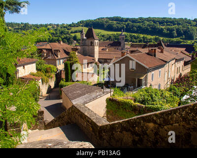 Vista sulla città di Figeac, lotto reparto, Occitanie, Francia Foto Stock