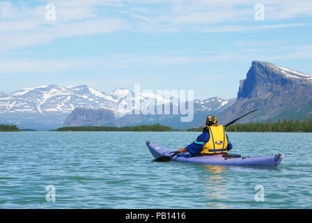 Sarek National Park - Lago di remata Laitaure. Jokkmokk, Norrbotten, Svezia. Foto Stock