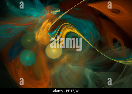Frattale con pattern di fantasia di colori luminosi in stile art nouveau. Foto Stock