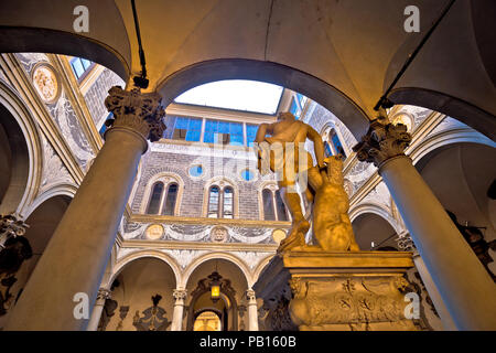 Palazzo Medici famoso di Firenze vista atrio, Regione Toscana Italia Foto Stock