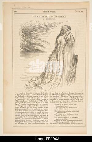 Illustrazione per 'l'Relief Fund in Lancashire" (una volta alla settimana, luglio 26, 1862). Artista: Dopo James McNeill Whistler (American, Lowell Massachusetts 1834-1903 Londra). Data: 1862. Museo: Metropolitan Museum of Art di New York, Stati Uniti d'America. Foto Stock