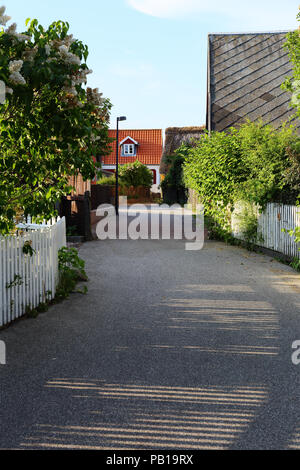 Sera scena di strada da Nordby su Fanø, Danimarca Foto Stock