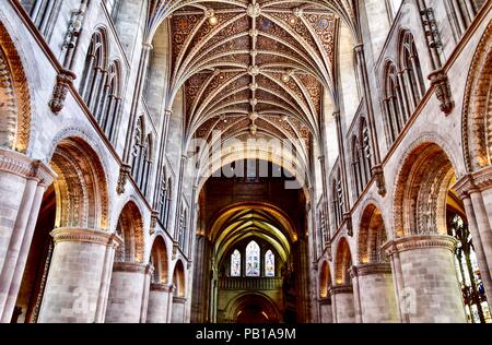 Cattedrale di Hereford navata West End Foto Stock