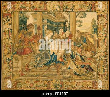 Adorazione dei Magi. Artista: elementi del gruppo centrale sono derivati da Tommaso Vincidor (Tommaso di Andrea) (italiano, Bologna ca. 1517-ca. 1536 Breda (?) 's "adorazione" per la Scuola Nuova arazzi. Cultura: fiamminga di Bruxelles. Progettista: disegno attribuito a Bernard van Orley (Netherlandish, Bruxelles ca. 1492-1541/42 Bruxelles) o un membro della sua officina. Dimensioni: H. 4 ft. 2 a. (1,27 m.), W. 5 ft. (1,52 m.). Autore: tessuto eventualmente in officina diretto da Pieter Van Aelst giovani (fiammingo, attivo 1509-55). Data: ca. 1530-35. Museo: Metropolitan Museum of Art di New York, US Foto Stock