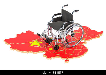 La disabilità in Cina concetto, 3D rendering isolati su sfondo bianco Foto Stock