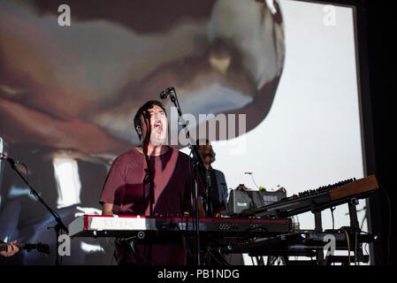 Cheshire, Regno Unito. Il 21 luglio 2018. Hookworms eseguire sull'orbita stage come parte della Bluedot festival 2018 21/07/2018 Foto Stock