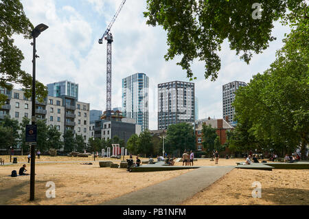 Altab Ali Park, Whitechapel, East London REGNO UNITO, durante il mese di luglio 2018 canicola Foto Stock