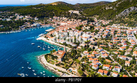 Vista aerea di Hvar, Croazia Foto Stock