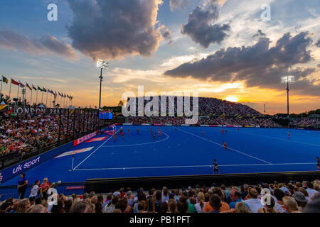 Vista generale del gioco durante la vitalità nazionale femminile Hockey World Cup Match presso la Lee Valley Hockey e Tennis Centre di Londra. PRESS ASSOCIATION Foto, Immagine Data: mercoledì 25 luglio, 2018. Foto di credito dovrebbe leggere: Steven Paston/filo PA. Foto Stock