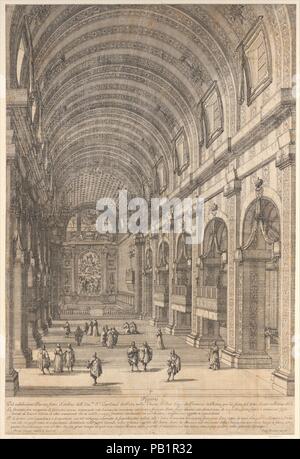 Decorazione voluta dal cardinale de Retz nella chiesa di San Luigi a Roma per la Festa della Santa. Artista: Dominique Barrière (francese, Marsiglia 1610-1678). Dimensioni: foglio: 25 13/16 x 17 5/16 in. (65,5 x 44 cm). Data: 1665. Museo: Metropolitan Museum of Art di New York, Stati Uniti d'America. Foto Stock