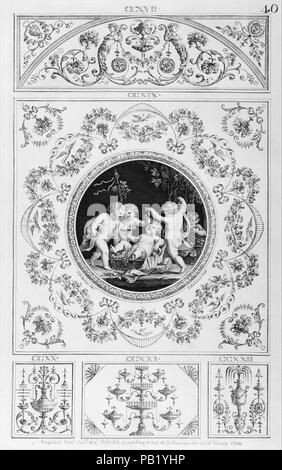 Bacco) con cinque putti, Rondel in un telaio rettangolare (in 'Designs per vari ornamenti", pl. 40). Artista: Francesco Bartolozzi (italiano, Firenze 1728-1815 Lisbona); dopo Giovanni Battista Cipriani (italiano, Firenze 1727-1785 Hammersmith (attivo a Londra); Michelangelo Pergolesi (italiano, attivo dal 1760-morto 1801). Dimensioni: piastra: 17 7/8 x 11 in. (45,4 x 27,9 cm). Editore: pubblicato da Michelangelo Pergolesi (italiano, attivo dal 1760-morto 1801). Data: Febbraio 29, 1782. Museo: Metropolitan Museum of Art di New York, Stati Uniti d'America. Foto Stock