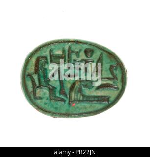 Scarabeo inscritta per Dio la moglie di Hatshepsut, data la vita per sempre. Dimensioni: L. 1,8 cm (11/16 in.); W. 1,2 cm (1/2 in.). Dynasty: Dynasty 18, presto. Regno: Joint regno di Hatshepsut e Thutmosi III. Data: ca. 1479-1458 A.C. Museo: Metropolitan Museum of Art di New York, Stati Uniti d'America. Foto Stock
