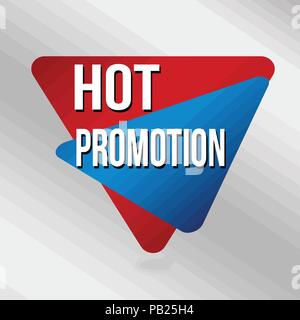 Promozione a caldo di firmare o di etichetta per la promozione delle imprese, illustrazione vettoriale Illustrazione Vettoriale