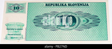 VELIKIE Luki, Russia - 30 luglio 2015: vecchia valuta slovena Foto Stock