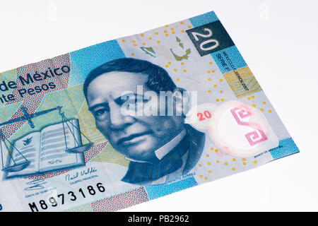 20 pesos messicani nota banca realizzato nel 2007 Foto Stock