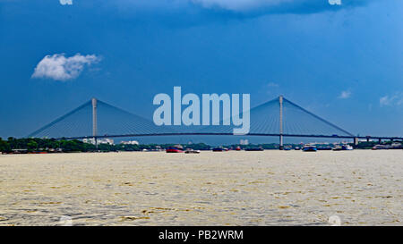 Il Vivekananda Setu AKA Kolkata Shibpur Bridge Foto Stock