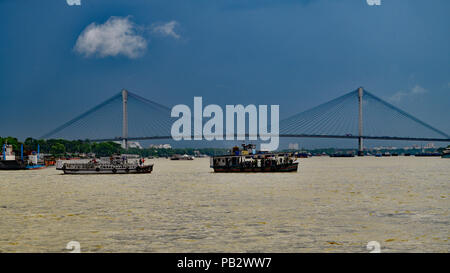 Il Vivekananda Setu AKA Kolkata Shibpur Bridge Foto Stock