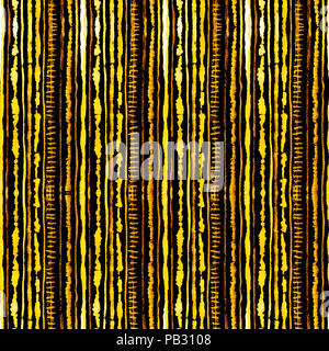 Seamless acquerello shibori tie-pattern di colorante di colore giallo su nero Seta. Pittura a mano tessuti - nodulari batik Foto Stock