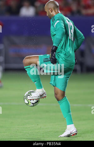 Luglio 25, 2018: Manchester United portiere Lee Grant (13) mantiene la pallina in gioco nel gioco tra il Milan e il Manchester United, International Champions Cup, Centro StubHub, Carson, CA. Stati Uniti d'America. Fotografo: Pietro Joneleit Foto Stock