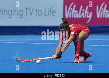 Stratford, Londra, Regno Unito. Il 26 luglio 2018. Rocio Gutierrez (ESP). Spagna / Sud Africa. Match 13. Piscina C. Womens Hockey World Cup 2018. Lee Valley hockey center. Queen Elizabeth Olympic Park. Stratford. Londra. Regno Unito. 26/07/2018. Credito: Sport In immagini/Alamy Live News Foto Stock