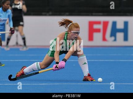 Londra, Regno Unito. 26 Luglio, 2018. Zoe Wilson (IRL). India V Irlanda. Match 14. Piscina B. Womens Hockey World Cup 2018. Lee Valley hockey center. Queen Elizabeth Olympic Park. Stratford. Londra. Regno Unito. 26/07/2018. Credito: Sport In immagini/Alamy Live News Foto Stock