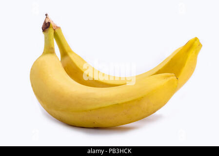 Due banane isolati su sfondo bianco Foto Stock