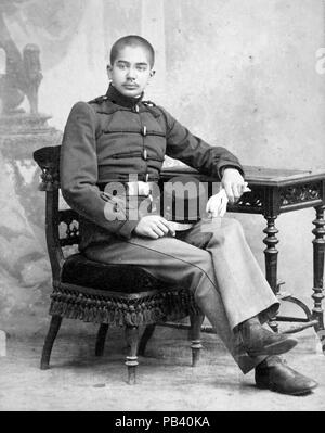 1220 ritratto, uomo, uniforme, mobili, studio Fortepan 4129 Foto Stock