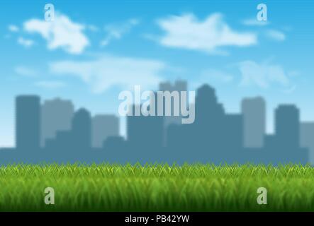 Vettore città sfocata sfondo con effetto bokeh di fondo Illustrazione Vettoriale