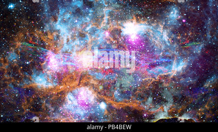 Starry deep outer space - nebulosa e Galaxy Foto Stock
