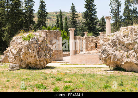 Sicilia Italia Piazza Amerina Villa Romana del Casale di lusso antica Villa Romana del patrimonio mondiale Unesco 3rd/iv secolo nel cortile di entrata pilastri Foto Stock