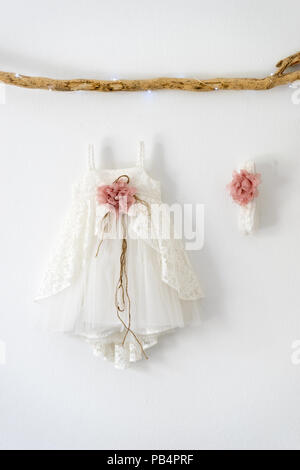 Battesimo abito bambino Foto Stock