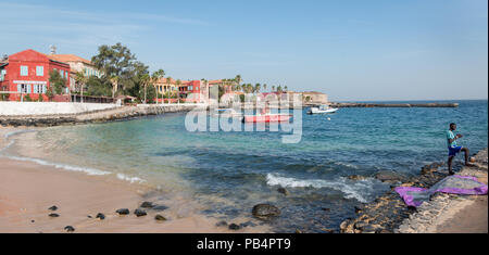 La spiaggia sulla isola di Goree, Dakar, Senegal Foto Stock