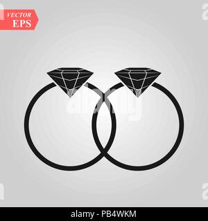 Anelli icona Vettore, design piatto migliore icona vettoriale EPS10 Illustrazione Vettoriale