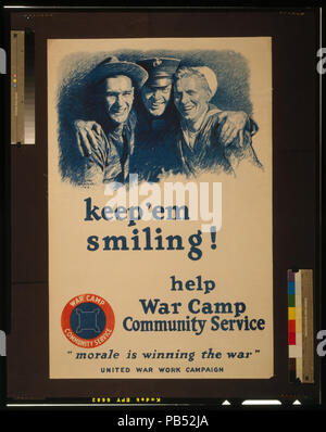 856 Mantenere 'em sorridente! Aiuto War Camp Servizio comunitario LCCN2002708885 Foto Stock