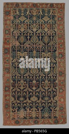 Tappeto. Dimensioni: Rug: L. 122 1/2 in. (311.2 cm) W. 65 a. (165,1 cm). Data: probabilmente inizio del XIX secolo. Museo: Metropolitan Museum of Art di New York, Stati Uniti d'America. Foto Stock